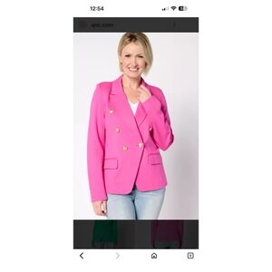 Belle by Kim Gravel Pointe / Nautical Blazer Bubblegum Pink Size M New WOT